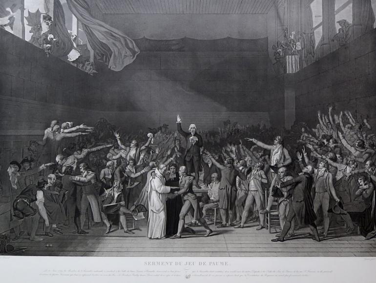 JAZET Jean-Pierre, Jacques Louis David, serment du jeu de paume, révolution