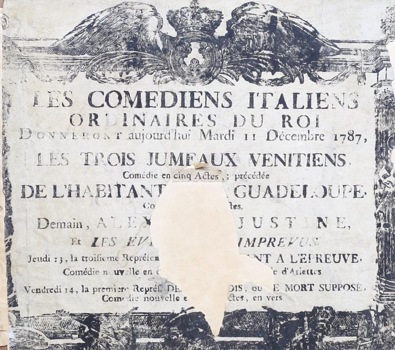 PLACARD POUR LA COMEDIE ITALIENNE