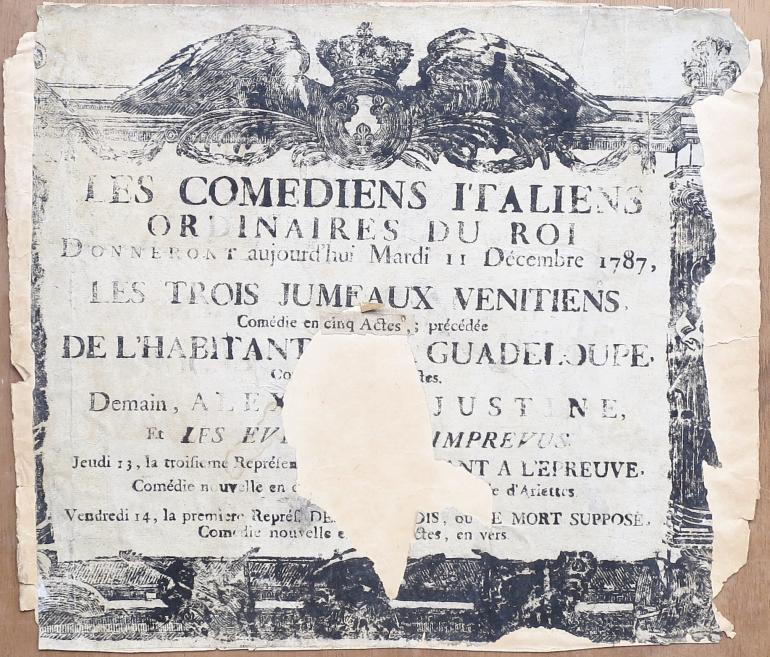 PLACARD POUR LA COMEDIE ITALIENNE